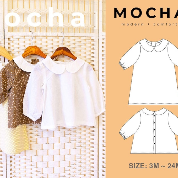 Sabrina Baby Blouse and Dress (3M-24M) PDF Sewing Pattern
