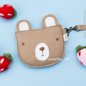Teddy Bear Coin Purse PDF Sewing Pattern