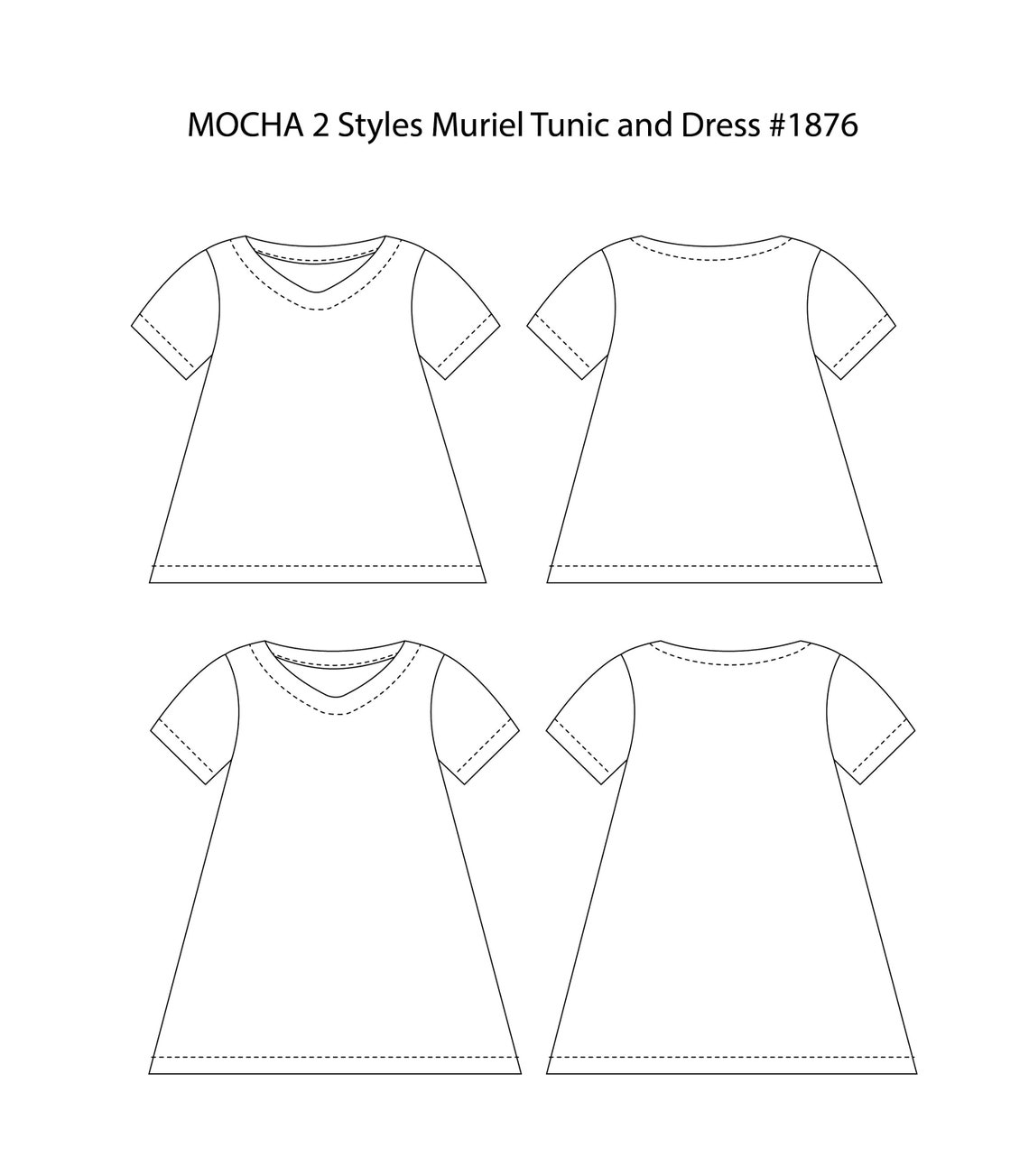 MOCHA 2 Styles Muriel Tunic and Dress PDF Sewing Pattern - 4 Kinds of ...