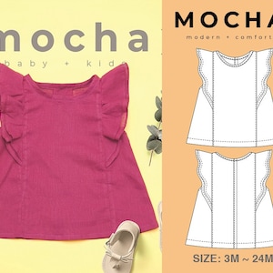 Leigh Blouse for baby (3M-24M) PDF Sewing Pattern