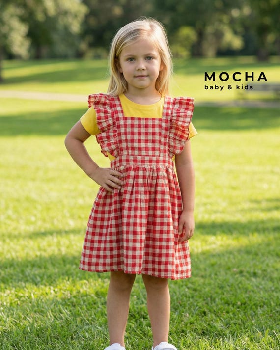 Baby Pinafore Sewing Pattern | Mollie Ruffle Strap Dress PDF | Toddler Jumper Template | Sizes 3M to 24M | DIY Storybook Costume Girl