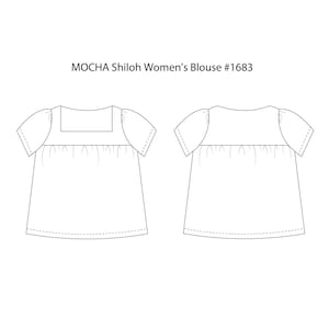 MOCHA Plus Size Shiloh Women's Blouse PDF Sewing Pattern 4 Kinds of PaperA4, US Letter, A0, 36x48 image 4