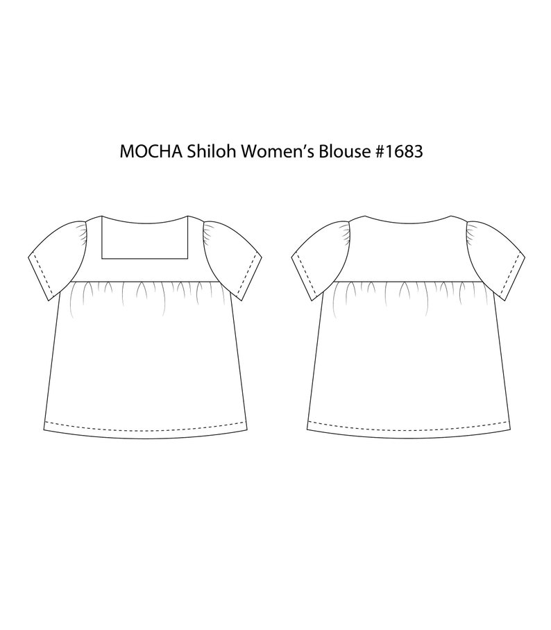 MOCHA Plus Size Shiloh Women's Blouse PDF Sewing Pattern 4 Kinds of PaperA4, US Letter, A0, 36x48 image 4