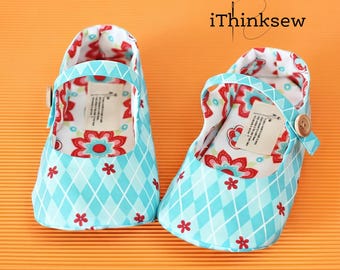 Girls Slipper Pattern PDF | Cassie Mary Janes | Toddler Shoe Sewing Tutorial | Kids Indoor Shoe DIY | Youth Slipper Guide | Sizes 6 to 4