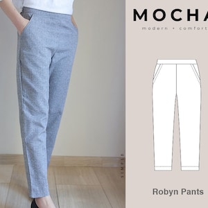 Calças Robyn MOCHA (2 estilos) Padrão de costura em PDF - 4 tipos de papel (A4, Carta dos EUA, A0, 36"x48")
