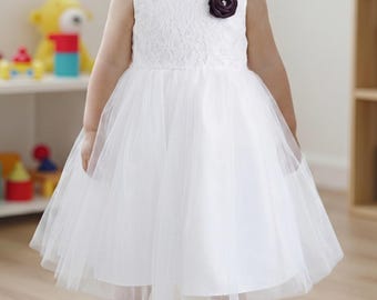 Lucille Baby Flower Girl Dress Sewing Pattern | Toddler Party Dress PDF | Infant Wedding Outfit DIY | Tulle Lace Dress Tutorial