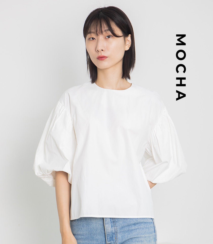 JOSEMOON BALLOON MODELING BLOUSE GREY