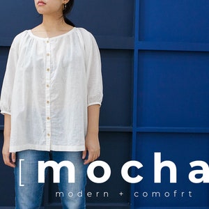 Padrão de costura em PDF para túnica/blusa MOCHA Mack Raglan - 4 tipos de papel (A4, US Letter, A0, 36"x48")