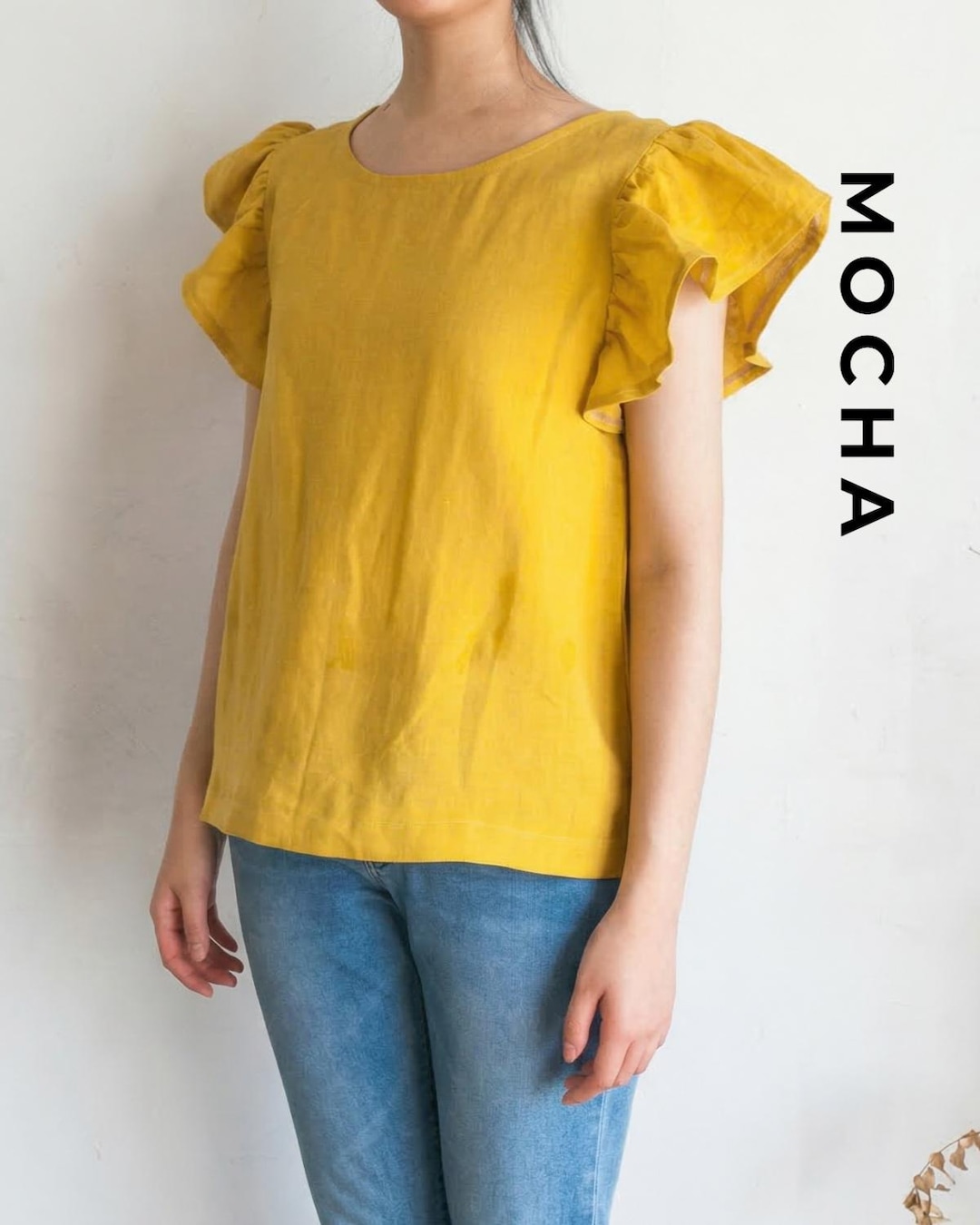 Ruffle Sleeve Blouse Sewing Pattern | Women's Flutter Sleeve Top PDF ...