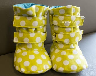 Ainsley Baby Boot Sewing Pattern PDF | Ainsley Strap Booties | DIY Infant Winter Shoes | Toddler Footwear Pattern | Sizes US 1-5