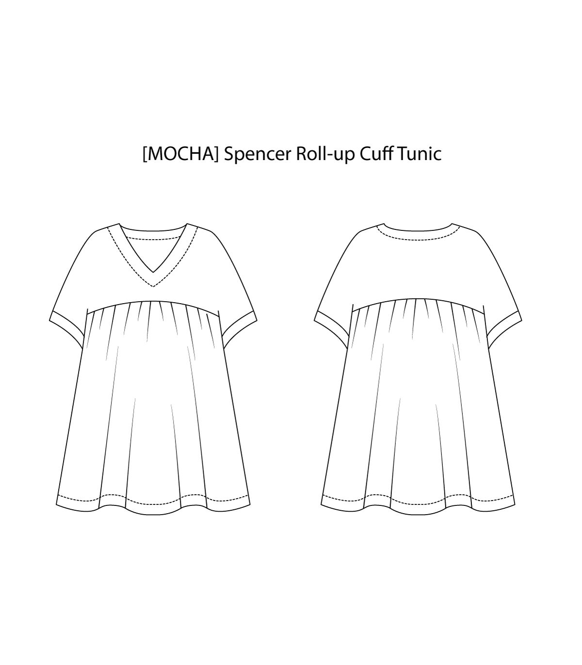 MOCHA Spencer Roll-up Cuff Tunic (size 4-22) PDF Sewing Pattern - 4 ...