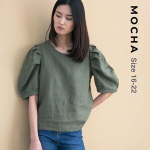 Blusa de manga bufante de argila MOCHA tamanho 16 - 22 PDF padrão de costura - 4 tipos de papel (A4, US Letter, A0, 36"x48")