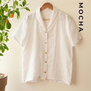 MOCHA Portia ショールカラーブラウス PDF パターン - 4種類の用紙 (A4、US レター、A0、36"x48")