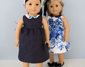 Patrón de costura para vestido Polly para muñeca de 45 cm / Ropa con cuello Peter Pan en PDF / Ropa para muñeca ajustada y con vuelo / Plantilla de ropa para juguetes
