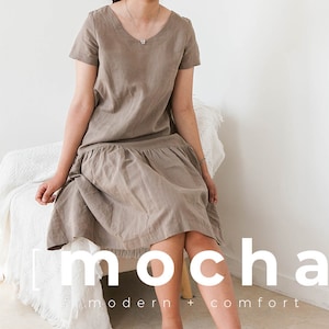 Vestido MOCHA Yasmine PDF Padrão de costura - 4 tipos de papel (A4, Carta dos EUA, A0, 36"x48")