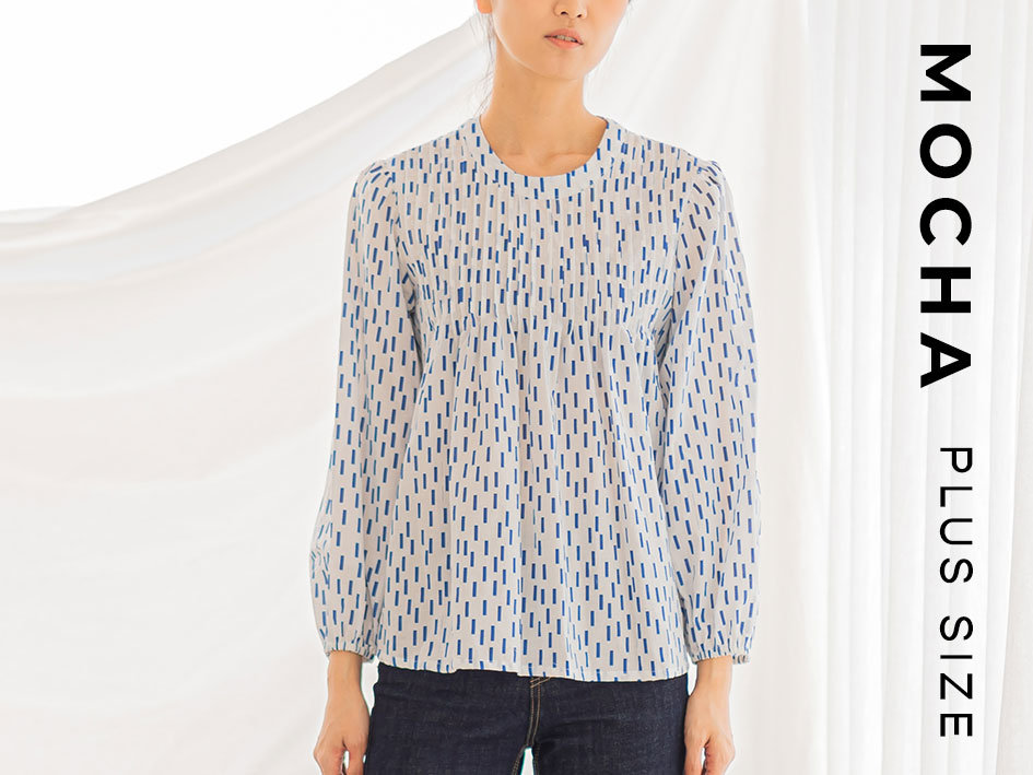 【foufou】classical pintuck blouse（新品・未使用） MOCHA Belle Pintuck Blouse Plus Size PDF Sewing Pattern - 4 Kinds