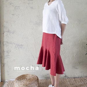 MOCHA Lillie Blouse PDF Sewing Pattern 4 Kinds of PaperA4, US Letter, A0, 36x48 image 7