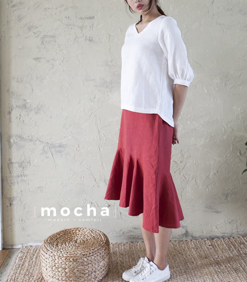 MOCHA Lillie Blouse PDF Sewing Pattern 4 Kinds of PaperA4, US Letter, A0, 36x48 image 7