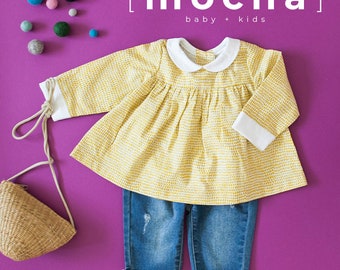 Baby Girl Blouse Pattern | Toddler Dress PDF Sewing Pattern | Vintage Peter Pan Collar Top | Size 3M to 24M | DIY Retro Baby Clothes