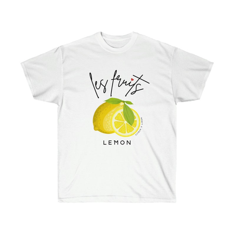 Lemon Fruit Unisex Ultra Cotton Tee Botanical Botany Graphic Top Shirt ...