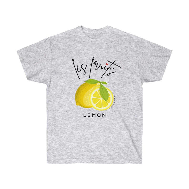 Lemon Fruit Unisex Ultra Cotton Tee Botanical Botany Graphic Top Shirt ...