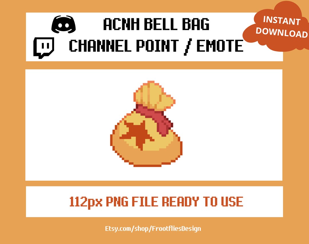 ACNH Bell Bag Money Pixel Art Channel Points Coin Twitch Etsy
