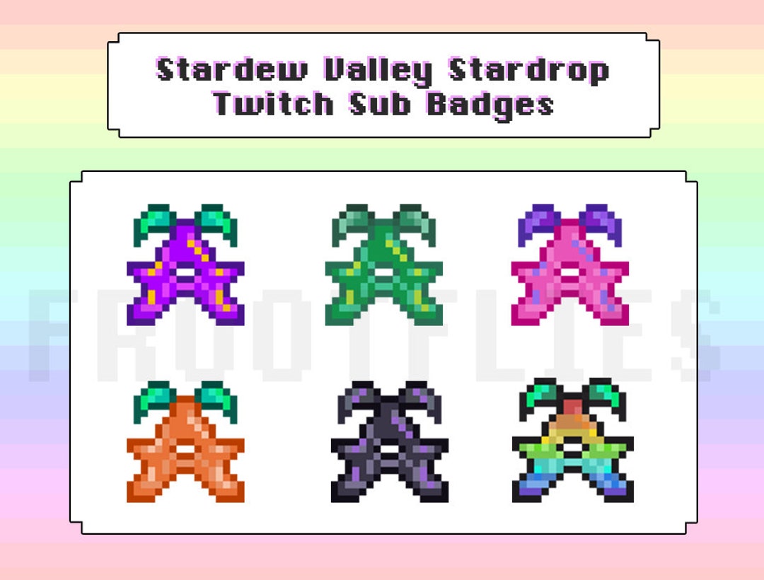 Twitch Sub Badges Package Stardew Valley Stardrop Pixel Etsy