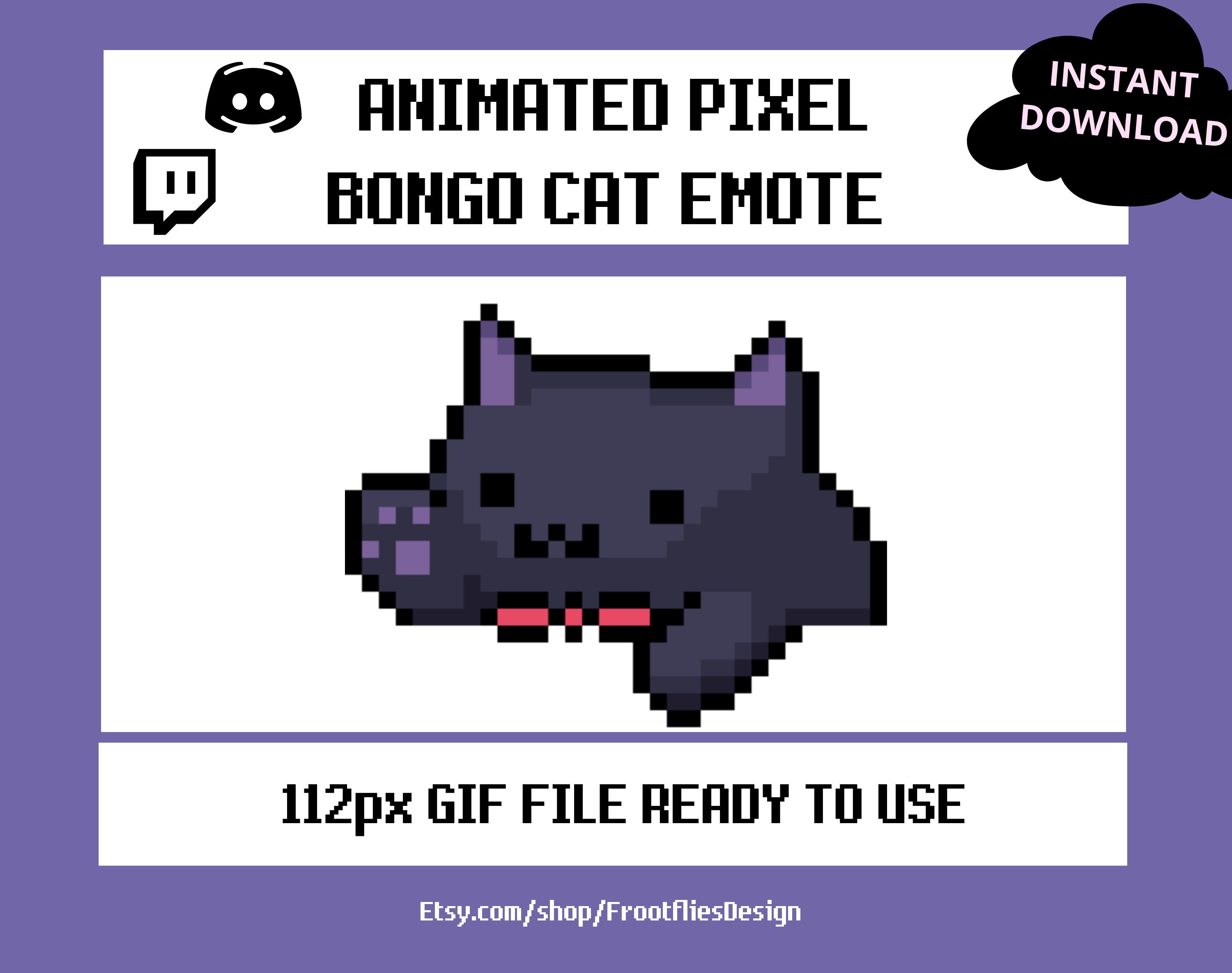 Bongo cat pixel art set Sticker for Sale by Devil Dogs Store