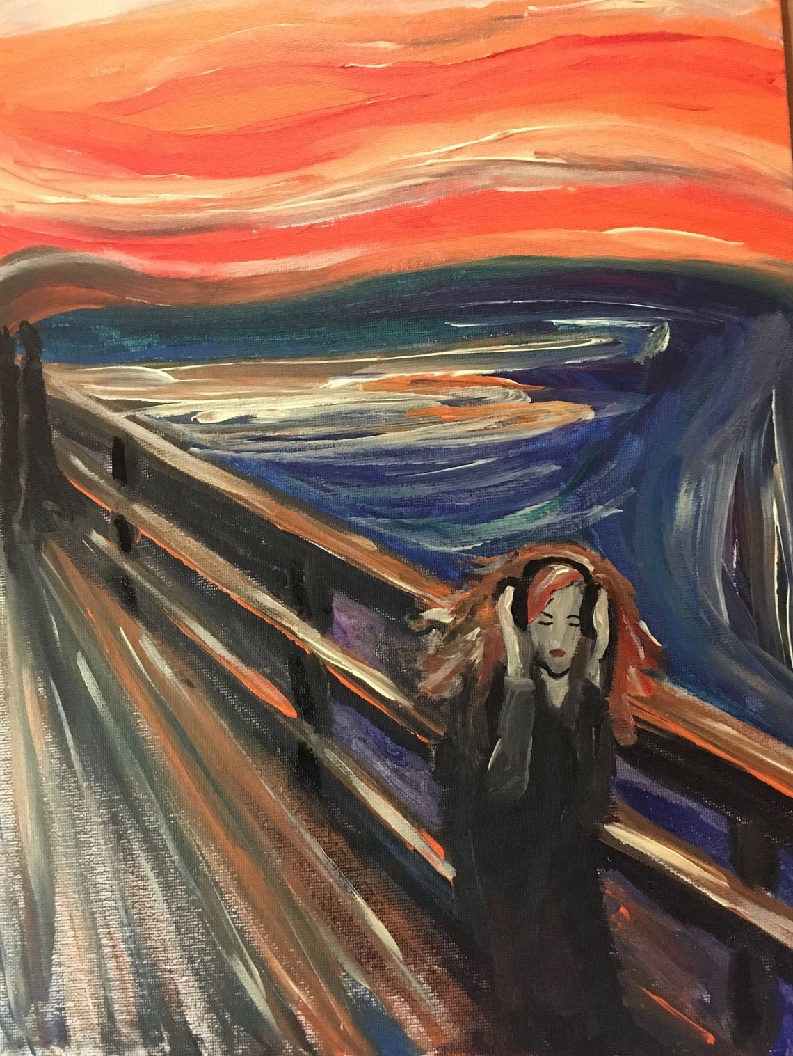 The Scream original painting unique modern version Etsy