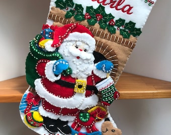 Bucilla Santa's Visit Finished Christmas stocking **** 2024 Pre Order ****