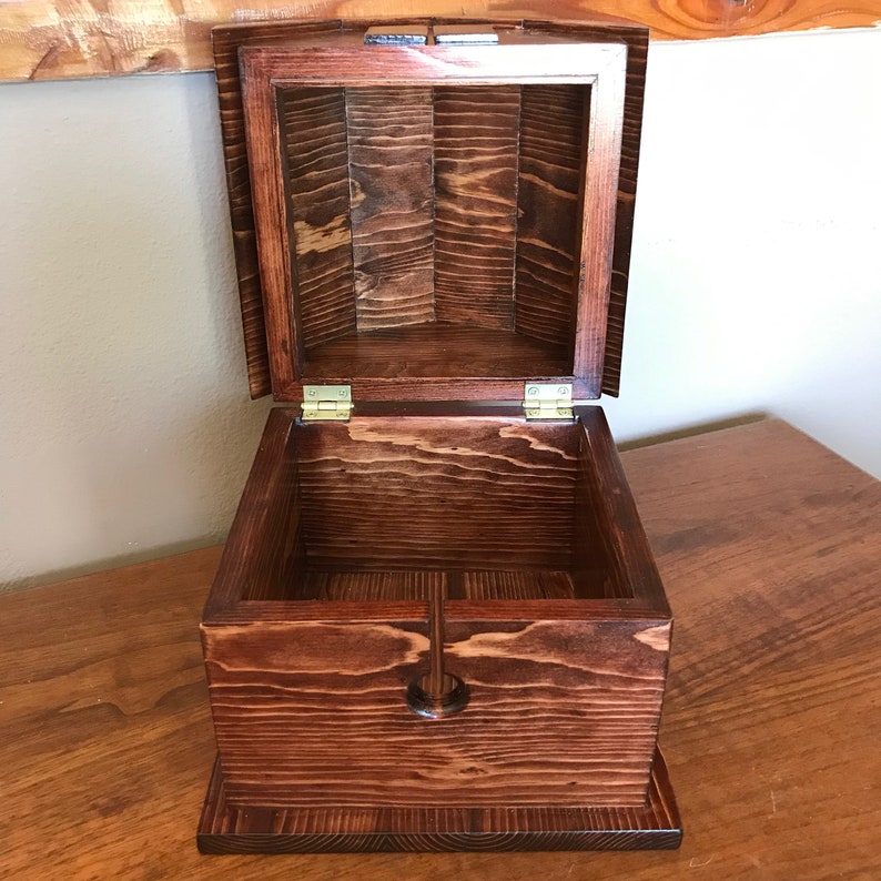 Repurposed Wood Red Barn Yarn Box Etsy