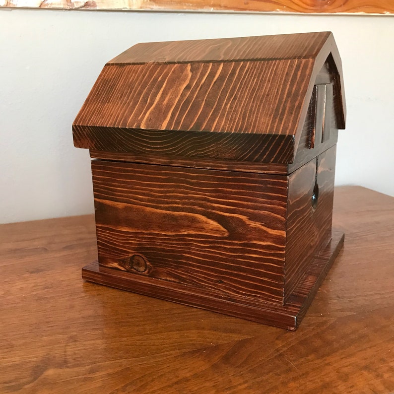 Repurposed Wood Red Barn Yarn Box Etsy