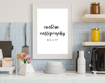 Custom Calligraphy Artwork - Handwritten Chinese Calligraphy