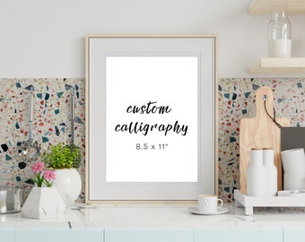 Custom Calligraphy Artwork - Handwritten Chinese Calligraphy