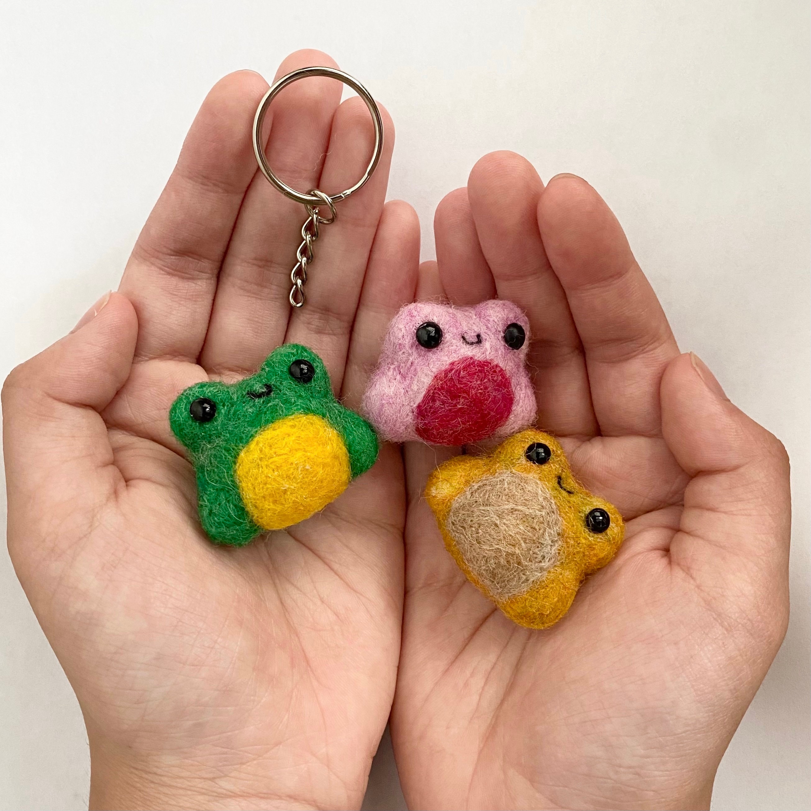 Mini Frog Felt Plush Frog Keychain Needle Felted Gift Etsy