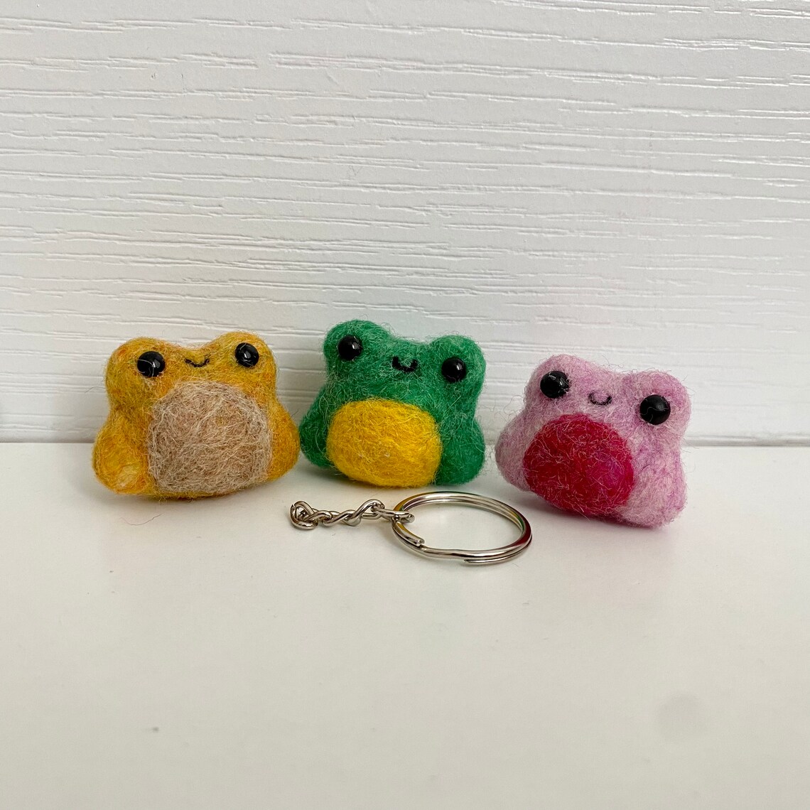Mini Frog Felt Plush Frog Keychain Needle Felted Gift Etsy