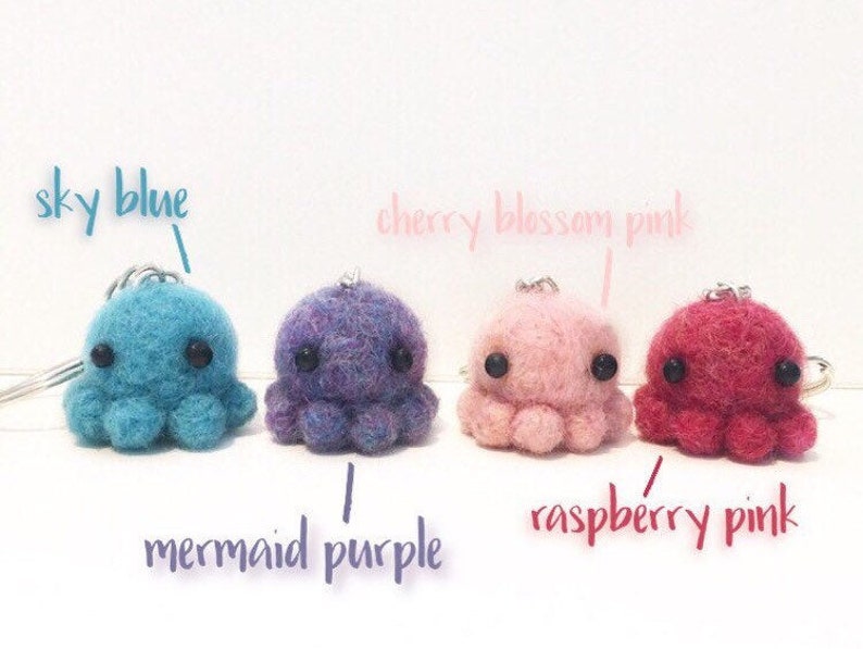 Mini Octopus Felt Plush Needle Crafted Gift Cute Keychain | Etsy