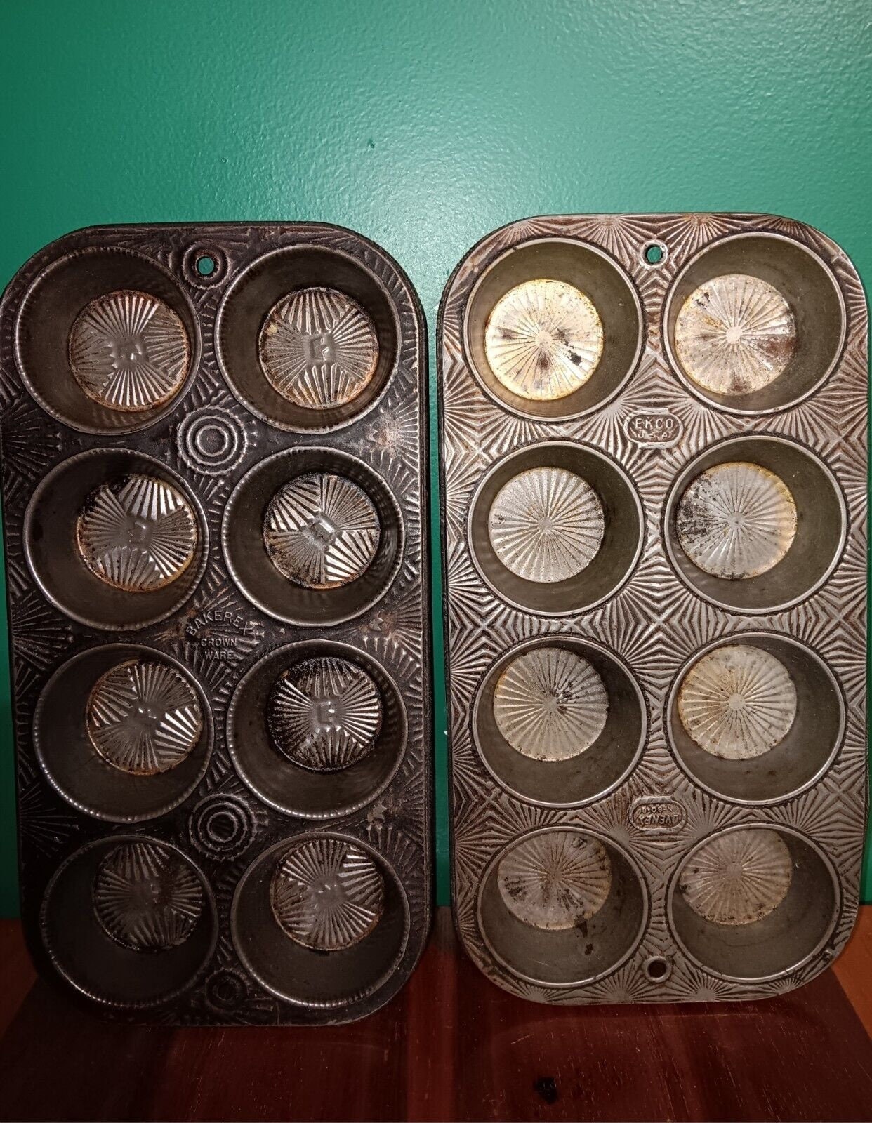 Vintage Muffin Tin Antique Muffin Pan Cupcake Tin Ekco USA Ovenex