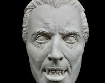 Life Size Face Cast Prop - Christopher Lee - Dracula - White