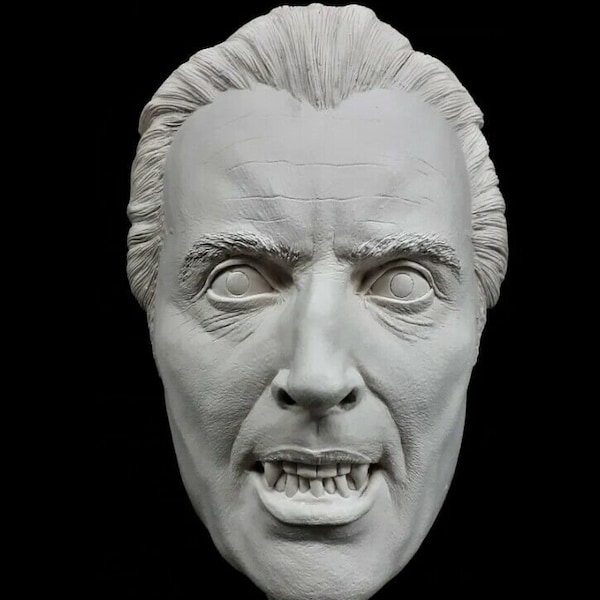 Life Size Face Cast Prop - Christopher Lee - Dracula - White