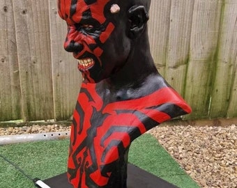 Busto de tamaño natural Darth Maul Starwars Phantom Menace Elenco más grande