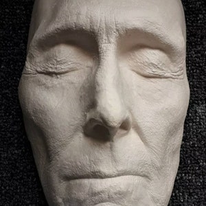 Life Face Cast Of Peter Cushing White