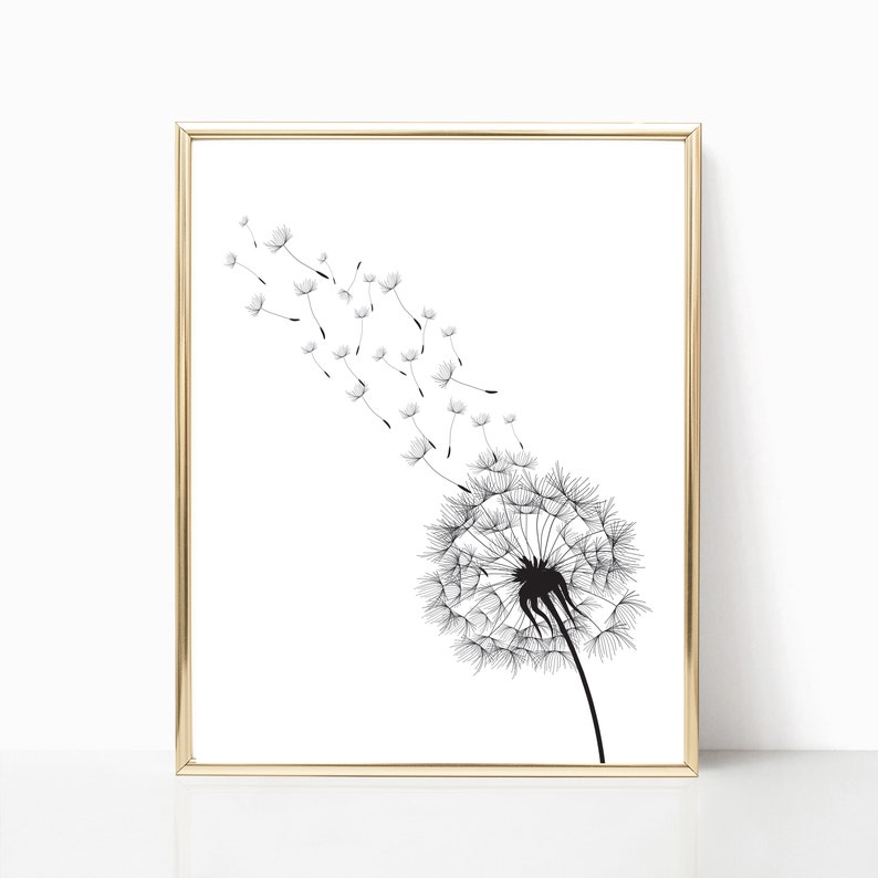 Dandelion Print Dandelion Wall Art Dandelion Poster | Etsy