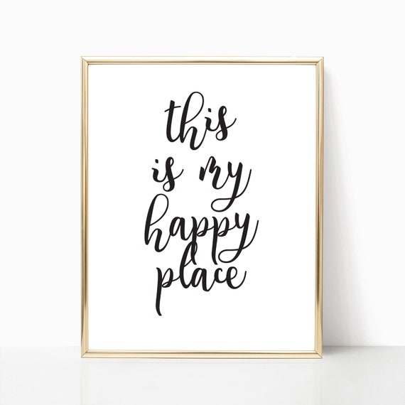 Wall Hangings Wall Decor Happy Prints Happy Wall Art Print Motivation Wall Decor Instant