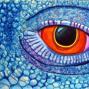 Lizard Eye Watercolor Illustration | Animal Art