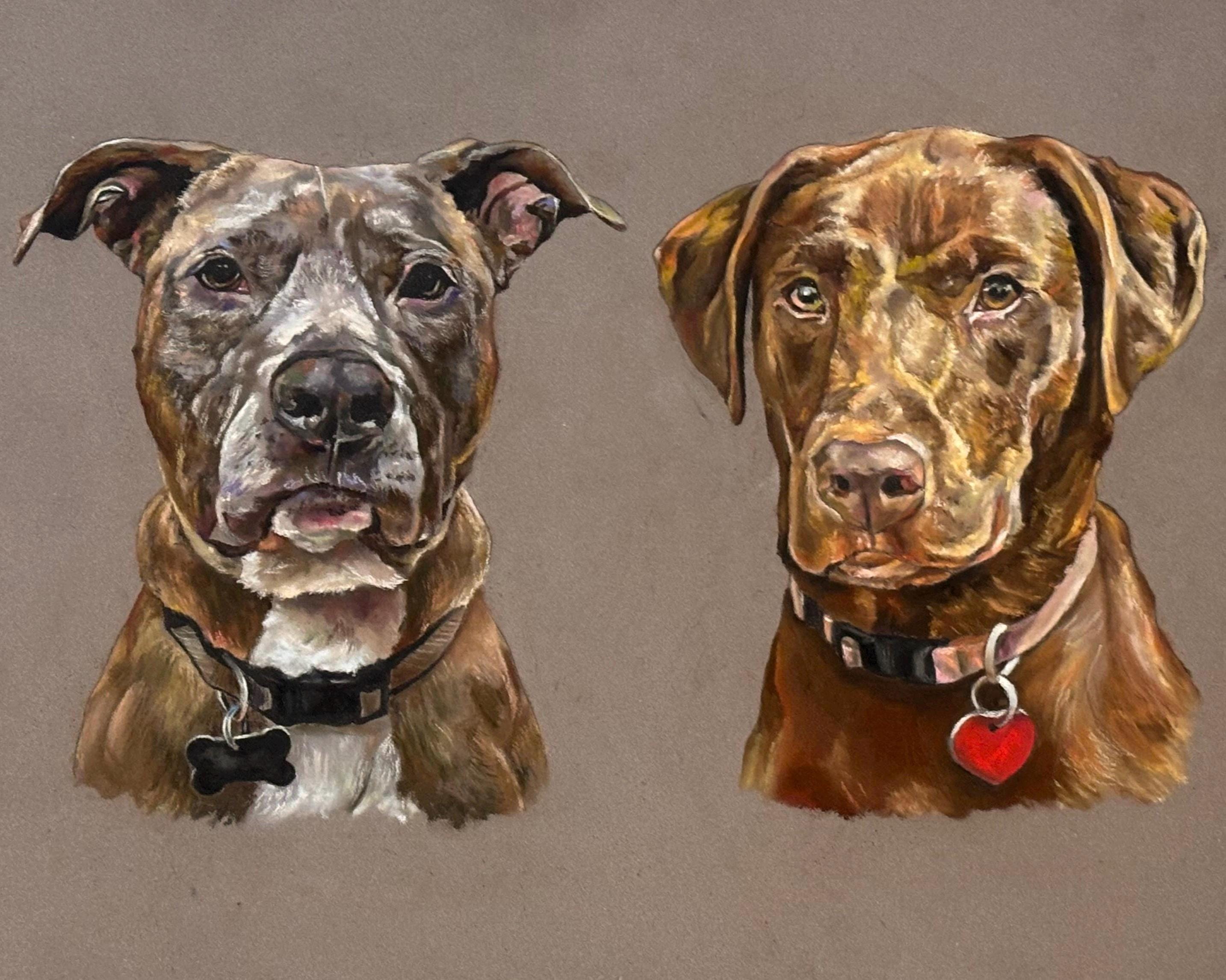 Pastel Pet Portrait Hand Painted Personalized Custom Dog Cat Painting ...