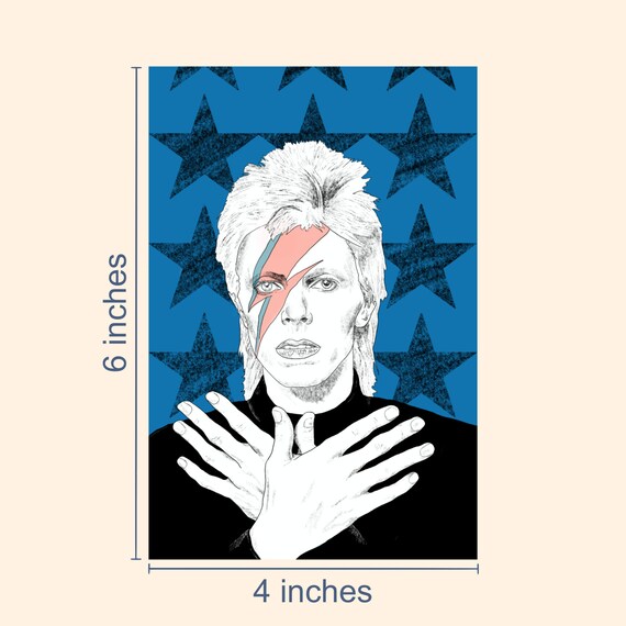 David Bowie Glam Rock Aladdin Sane Modern Postcard R006035 Portrait Ziggy Stardust