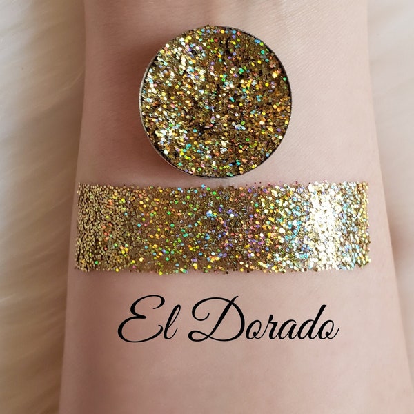 Pressed & Loose Glitter Eyeshadow [El Dorado] Glitter Eyeshadow, Pressed Glitter, Cosmetic Grade, Magnetic Pan [BellavoniCosmetics]