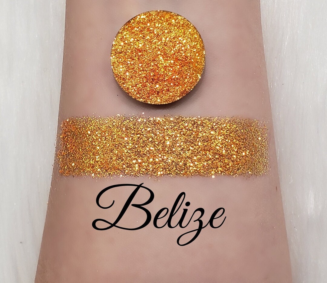 Belize Gold Glitter Eyeshadow, Pressed or Loose, Vegan