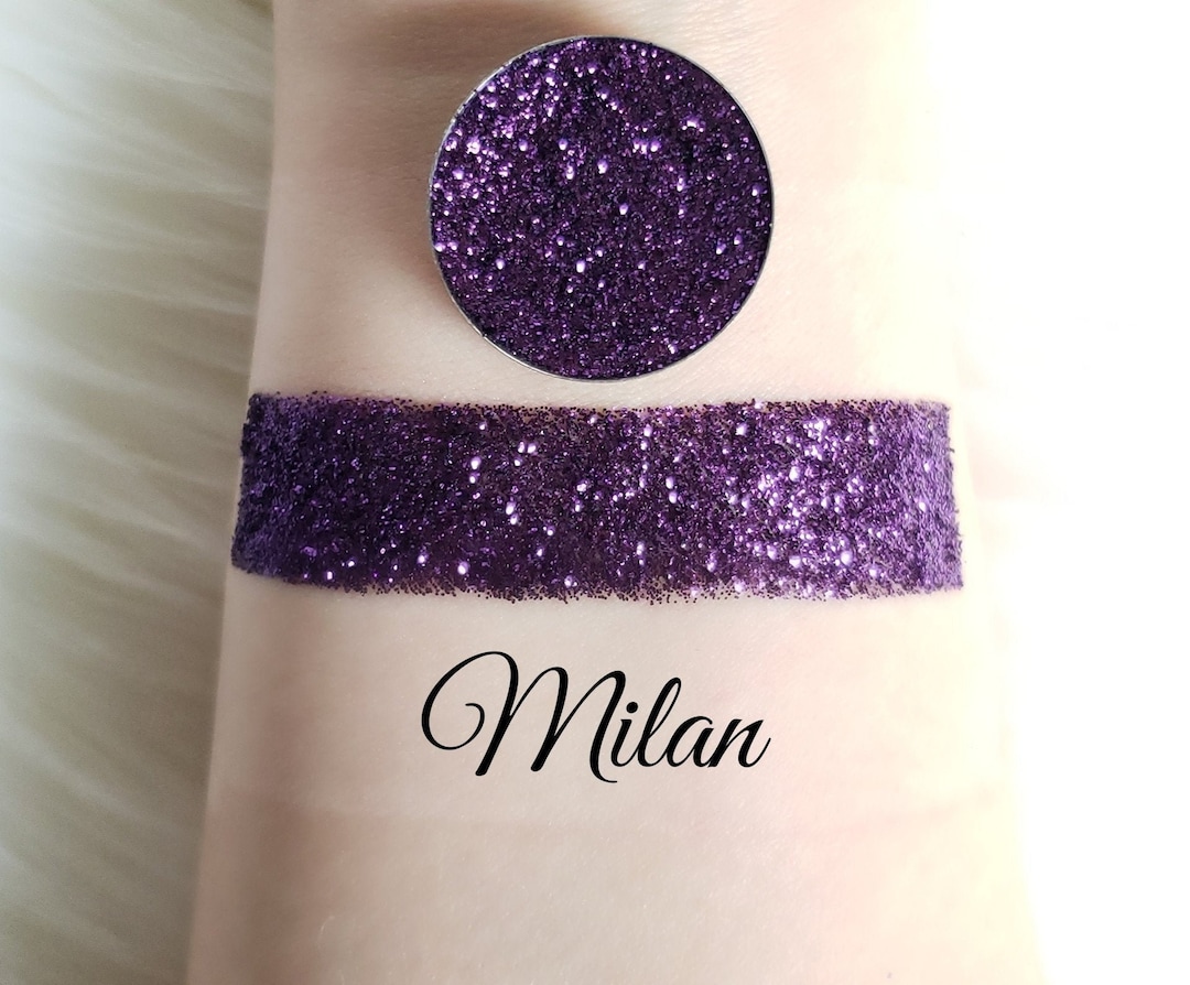 Milan Handmade Purple Glitter Eyeshadow, Cosmetic Grade, Magnetic Pan